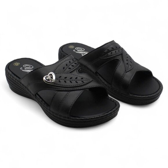 Tecs Women's Low Heel Slip-on Sandals Black, - Women's Outdoor at Academy Sports - Picture 1 of 8